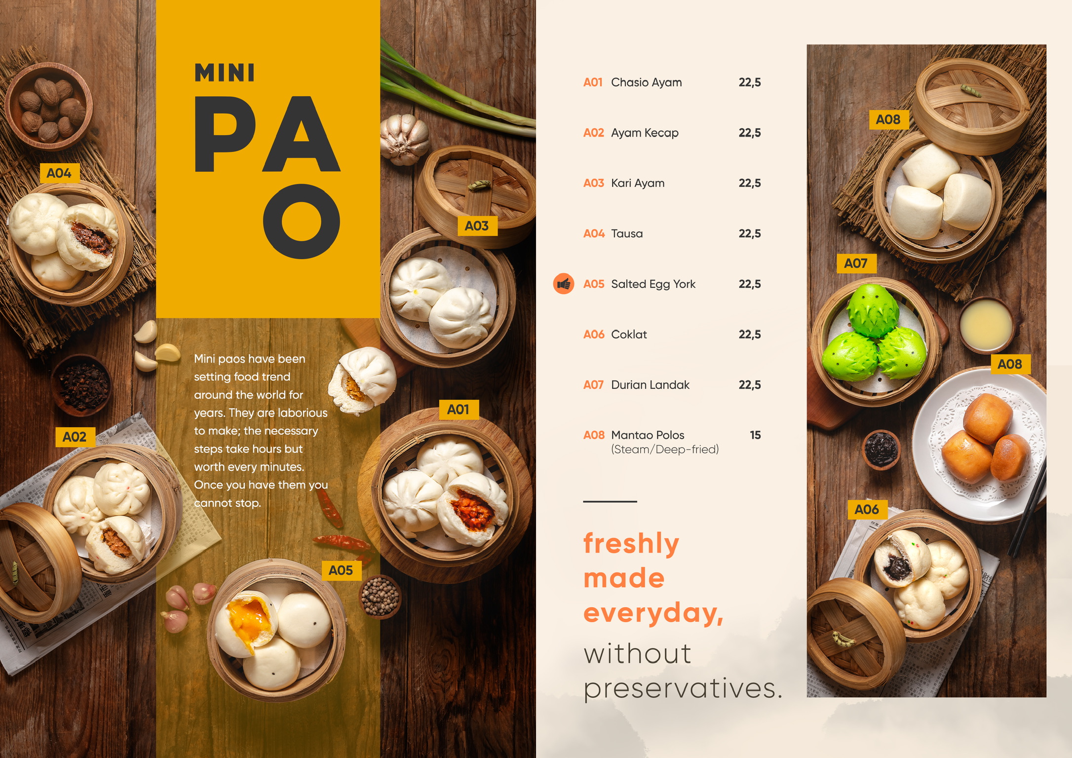 food menu book design singapore